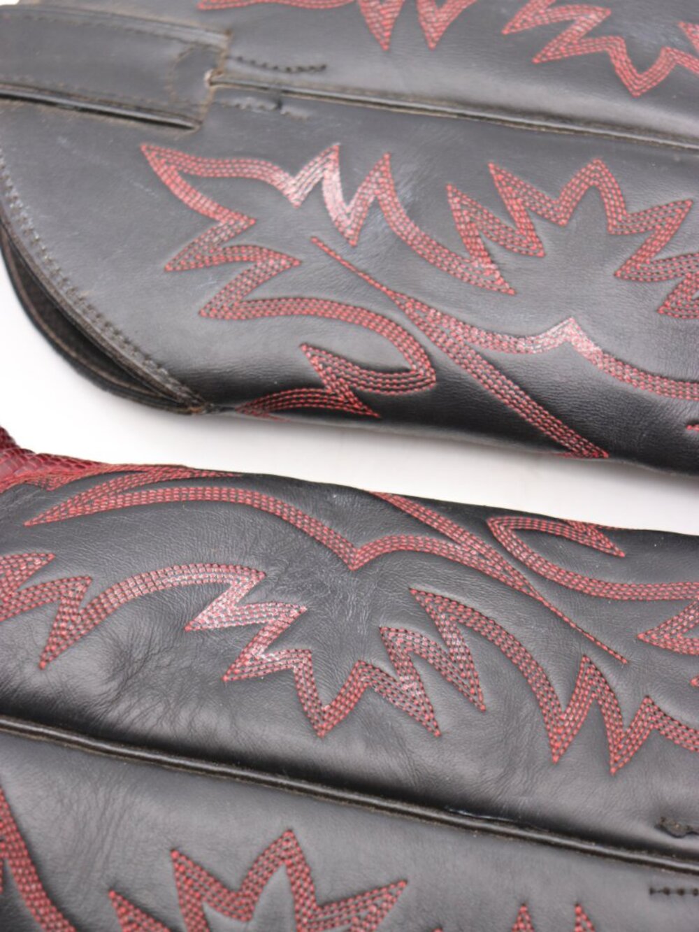 Justin Western Exotic Black Red Lizard Reptile Leather Boots Women’s 6 B USA - Picture 9 of 9